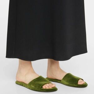 THE ROW Canal Green Velvet Women's Slides